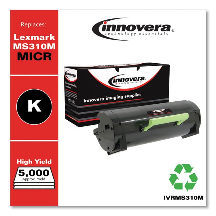 INNOVERA Remanufactured Black High-Yield MICR Toner, Replacement for MS310M (50F0HA0), 5,000 Page-Yield (IVRMS310M) thumbnail 2