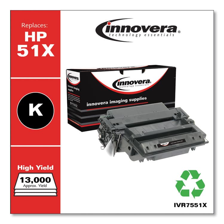 INNOVERA Remanufactured Black High-Yield Toner, Replacement for 51X (Q7551X), 13,000 Page-Yield (IVR7551X) thumbnail 2