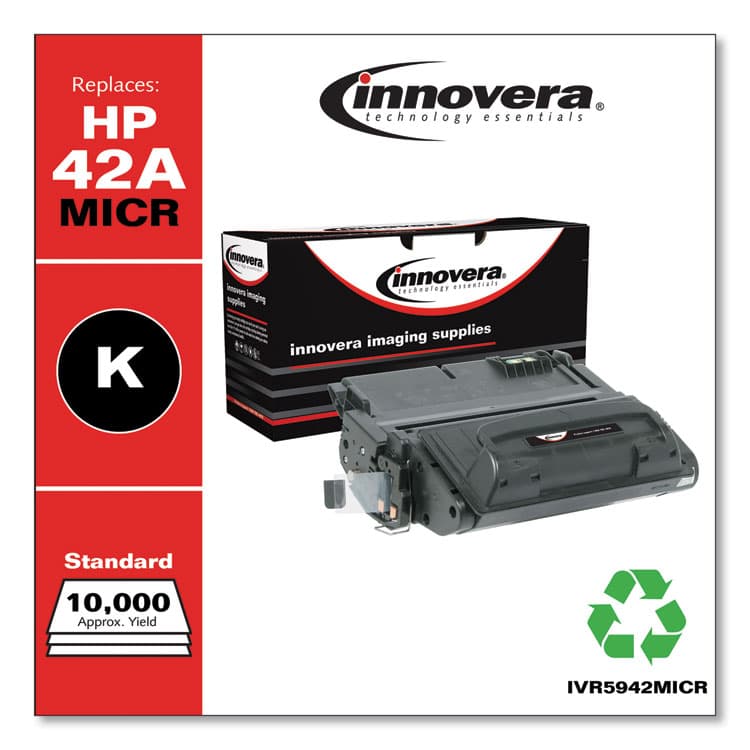 INNOVERA Remanufactured Black MICR Toner, Replacement for 42AM (Q5942AM), 10,000 Page-Yield (IVR5942MICR) thumbnail 2