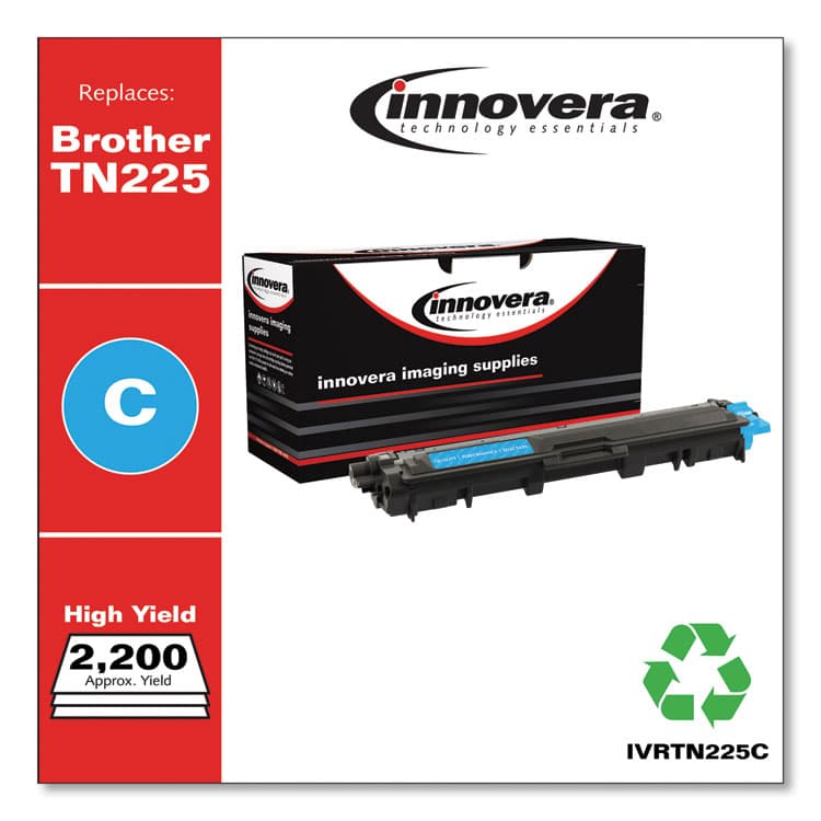 INNOVERA Remanufactured Cyan High-Yield Toner, Replacement for TN225C, 2,200 Page-Yield (IVRTN225C) thumbnail 2