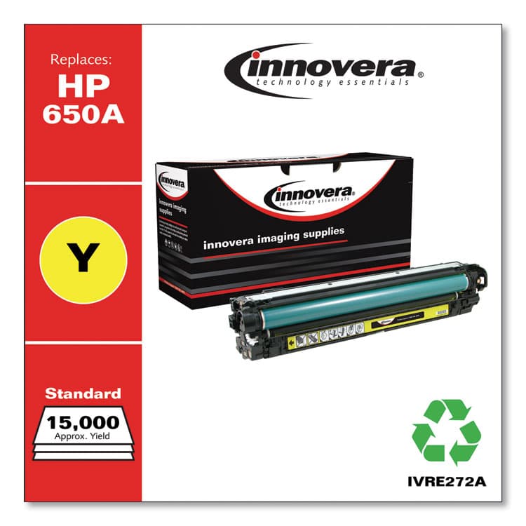 INNOVERA Remanufactured Yellow Toner, Replacement for 650A (CE272A), 15,000 Page-Yield (IVRE272A) thumbnail 2