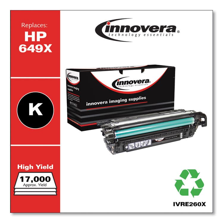 INNOVERA Remanufactured Black High-Yield Toner, Replacement for 649X (CE260X), 17,000 Page-Yield (IVRE260X) thumbnail 2