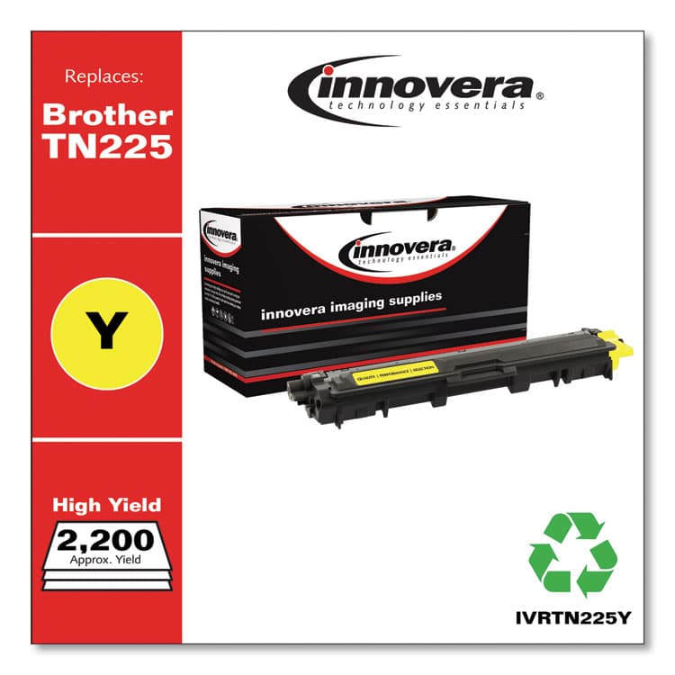 INNOVERA Remanufactured Yellow High-Yield Toner, Replacement for TN225Y, 2,200 Page-Yield (IVRTN225Y) thumbnail 2