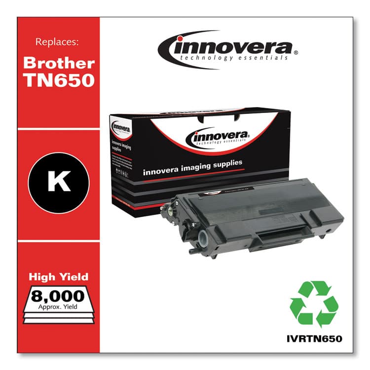 INNOVERA Remanufactured Black High-Yield Toner, Replacement for TN650, 8,000 Page-Yield (IVRTN650) thumbnail 2