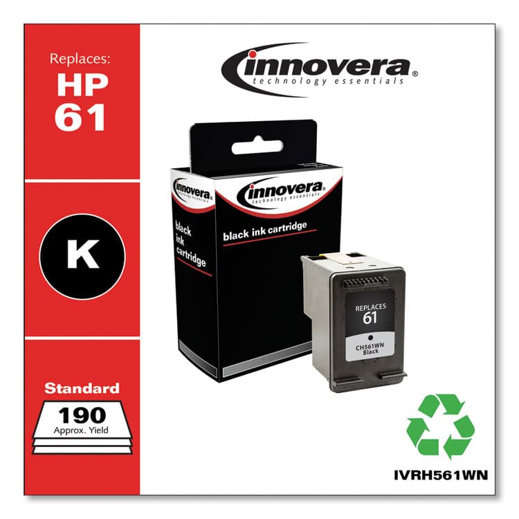 INNOVERA Remanufactured Black Ink, Replacement for 61 (CH561WN), 200 Page-Yield (IVRH561WN) thumbnail 2