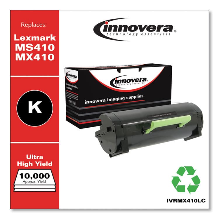 INNOVERA Remanufactured Black Ultra High-Yield Toner, Replacement for MS410/MX410, 10,000 Page-Yield (IVRMX410LC) thumbnail 2