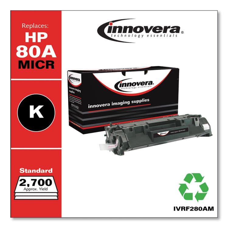 INNOVERA Remanufactured Black MICR Toner, Replacement for 80AM (CF280AM), 2,700 Page-Yield (IVRF280AM) thumbnail 2
