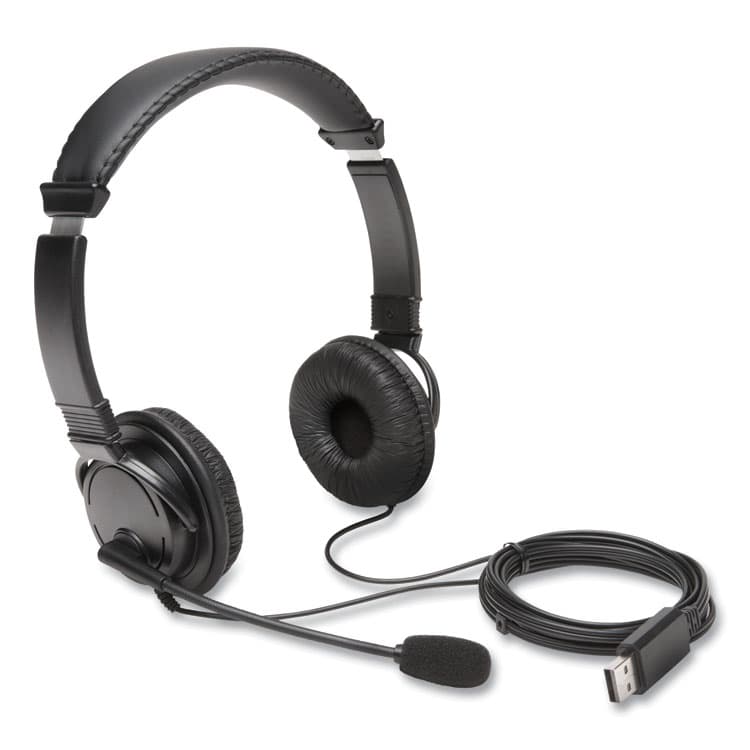 ACCO BRANDS, . Hi-Fi Headphones with Microphone, 6 ft Cord, Black (KMWK97601WW)