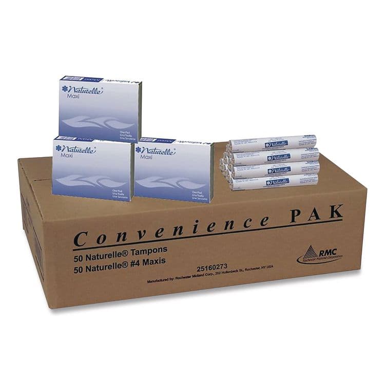 IMPACT PRODUCTS, LLC Naturelle Maxi Pad and Tampon Convenience Pack, For Vending, 50 #4 Maxi Pads, 50 Regular Absorbency Tampons, Wrapped, 100/CT (IMP25160273)