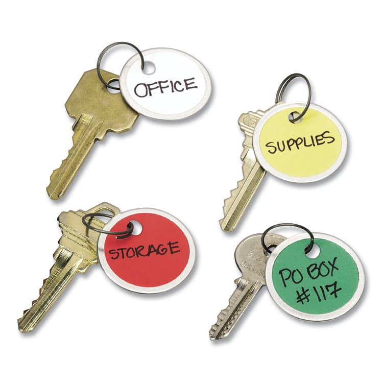 AVERY PRODUCTS CORPORATION Key Tags with Split Ring, 1.25" dia, Assorted Colors, 50/Pack (AVE11026) thumbnail 3