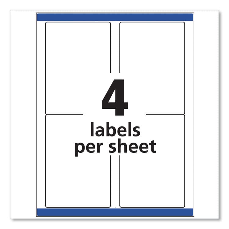 AVERY PRODUCTS CORPORATION Shipping Labels w/ TrueBlock Technology, Laser Printers, 3.5 x 5, White, 4/Sheet, 100 Sheets/Box (AVE5168) thumbnail 4