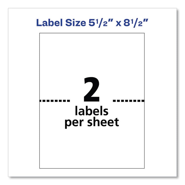 AVERY PRODUCTS CORPORATION Shipping Labels w/ TrueBlock Technology, Inkjet/Laser Printers, 5.5 x 8.5, White, 2/Sheet, 500 Sheets/Box (AVE95900) thumbnail 3