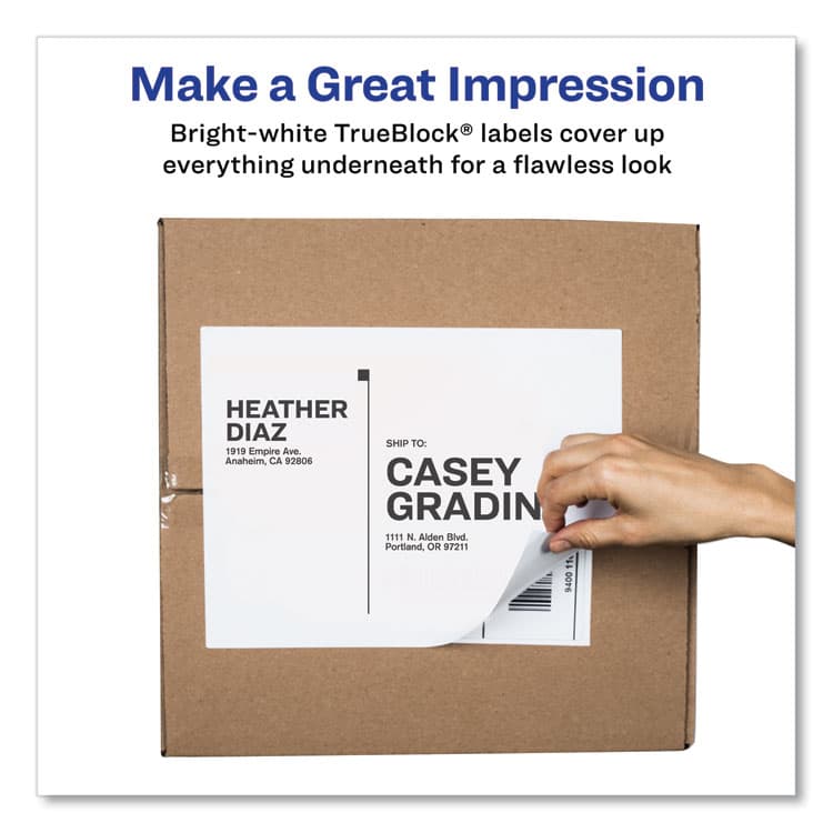 AVERY PRODUCTS CORPORATION Shipping Labels with TrueBlock Technology, Inkjet Printers, 8.5 x 11, White, 25/Pack (AVE8165) thumbnail 4