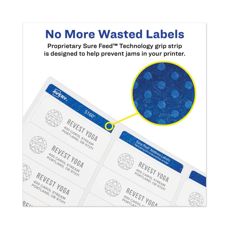 AVERY PRODUCTS CORPORATION Permanent Laser Print-to-the-Edge ID Labels w/SureFeed, 2 1/2"dia, White, 300/PK (AVE5294) thumbnail 3