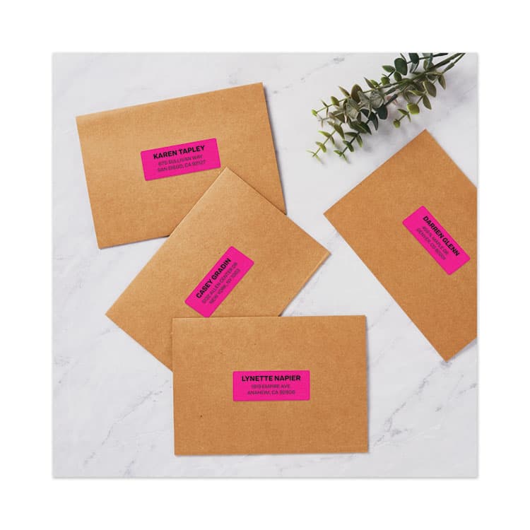 AVERY PRODUCTS CORPORATION High-Visibility Permanent Laser ID Labels, 1 x 2.63, Neon Magenta, 750/Pack (AVE5970) thumbnail 2