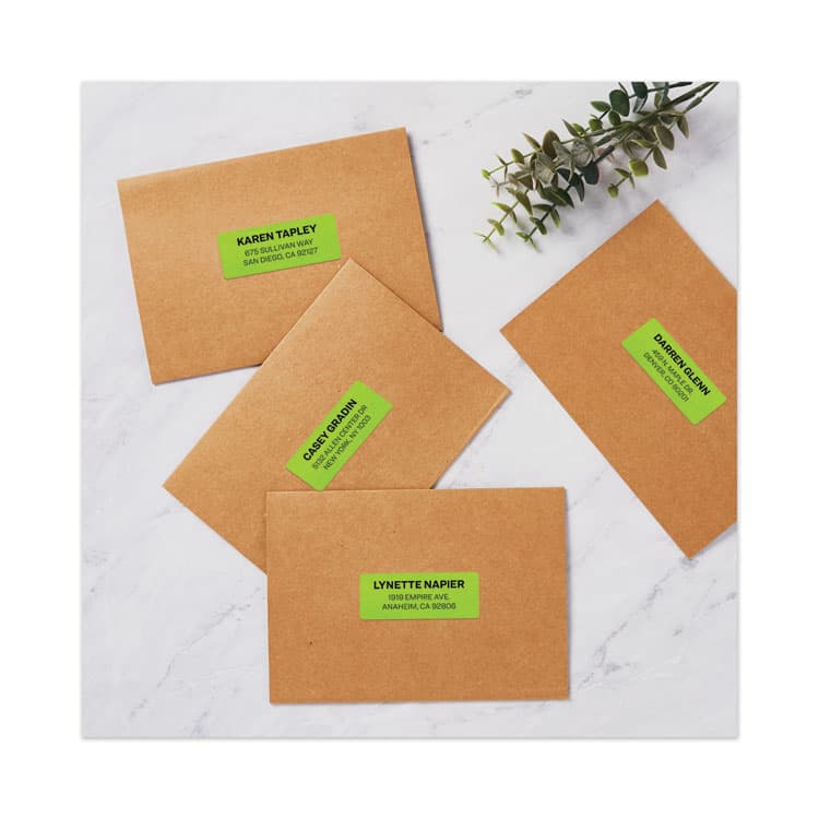 AVERY PRODUCTS CORPORATION High-Visibility Permanent Laser ID Labels, 1 x 2.63, Neon Green, 750/Pack (AVE5971) thumbnail 2