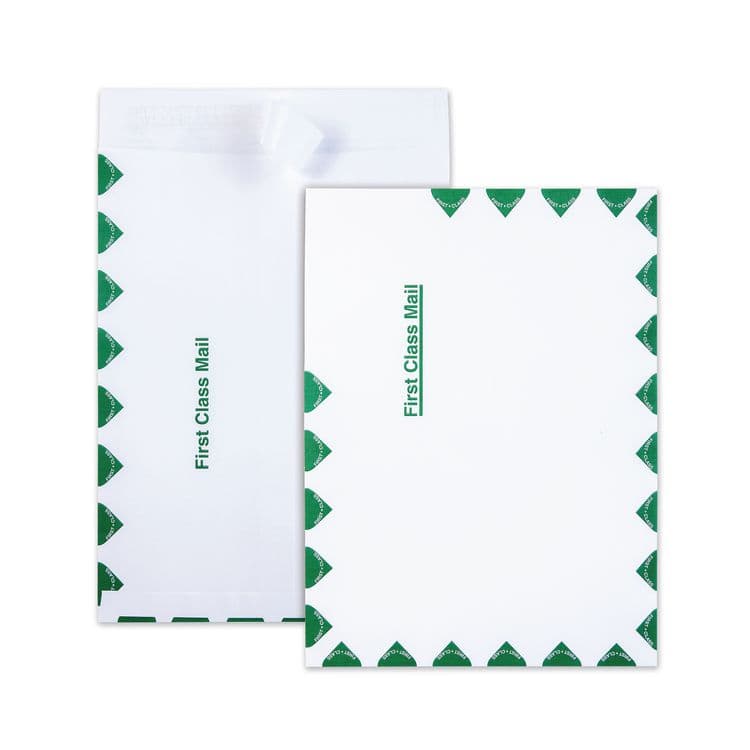 QUALITY PARK PRODUCTS Ship-Lite Envelope, First Class, #10 1/2, Cheese Blade Flap, Redi-Strip Adhesive Closure, 9 x 12, White, 100/Box (QUAS3615)