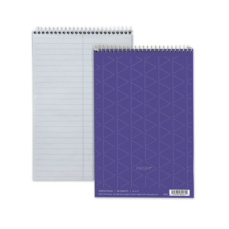TOPS BUSINESS FORMS Prism Steno Pads, Orchid Cover, Gregg Rule, (80) Orchid 6 x 9 Sheets, 4/Pack (TOP80264)