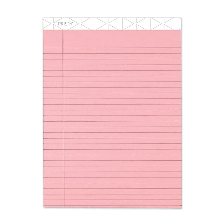 TOPS BUSINESS FORMS Prism + Colored Writing Pads, Wide/Legal Rule, (50) Pastel Pink 8.5 x 11 Sheets, 12/Pack (TOP63150)
