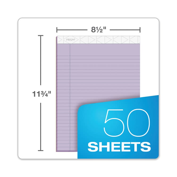 TOPS BUSINESS FORMS Prism + Colored Writing Pads, Wide/Legal Rule, (50) Pastel Orchid 8.5 x 11 Sheets, 12/Pack (TOP63140) thumbnail 3