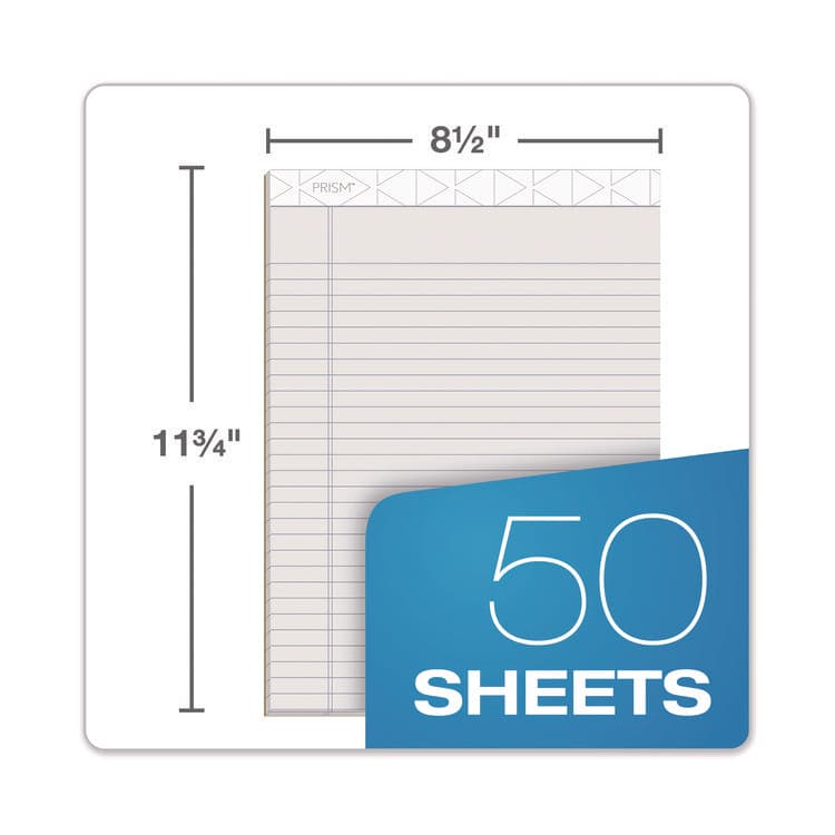 TOPS BUSINESS FORMS Prism + Colored Writing Pads, Wide/Legal Rule, (50) Assorted Pastel Color 8.5 x 11 Sheets, 6/Pack (TOP63116) thumbnail 3