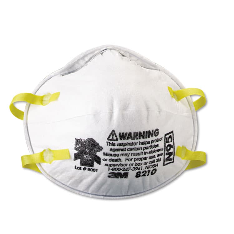 3M/COMMERCIAL TAPE DIV. Lightweight Particulate Respirator 8210, N95, Standard Size, 20/Box (MMM8210)