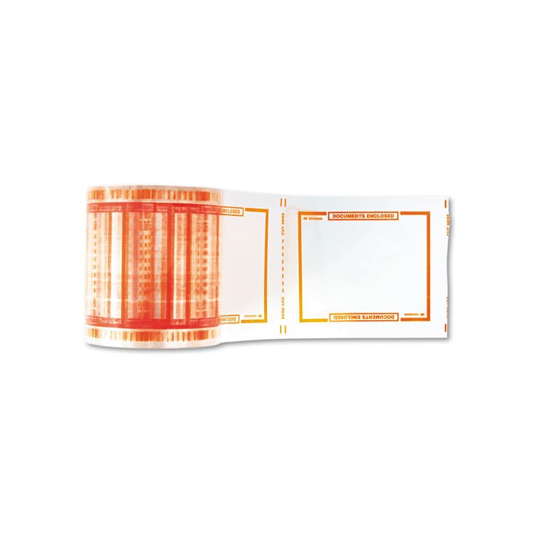 3M/COMMERCIAL TAPE DIV. Pouch Tape, 3" Core, 5" x 6", Transparent, Orange Border (MMM82405) thumbnail 3
