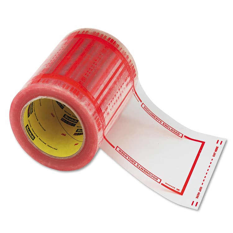 3M/COMMERCIAL TAPE DIV. Pouch Tape, 3" Core, 5" x 6", Transparent, Orange Border (MMM82405)