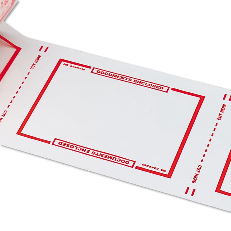 3M/COMMERCIAL TAPE DIV. Pouch Tape, 3" Core, 5" x 6", Transparent, Orange Border (MMM82405) thumbnail 2