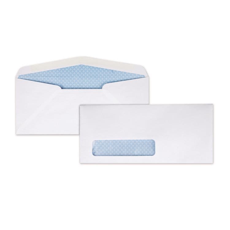 QUALITY PARK PRODUCTS Security Tint Window Envelope, #10, Bankers Flap, Gummed Closure, 4.13 x 9.5, White, 500/Box (QUA21412)