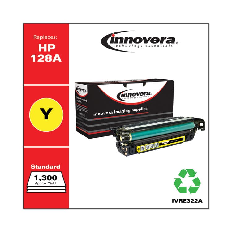 INNOVERA Remanufactured Yellow Toner, Replacement for 128A (CE322A), 1,300 Page-Yield (IVRE322A) thumbnail 2