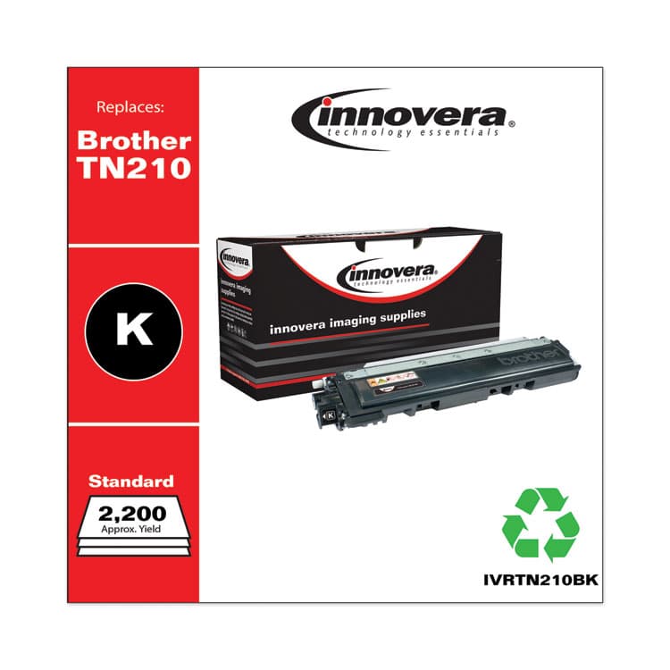 INNOVERA Remanufactured Black Toner, Replacement for TN210BK, 2,200 Page-Yield (IVRTN210BK) thumbnail 2