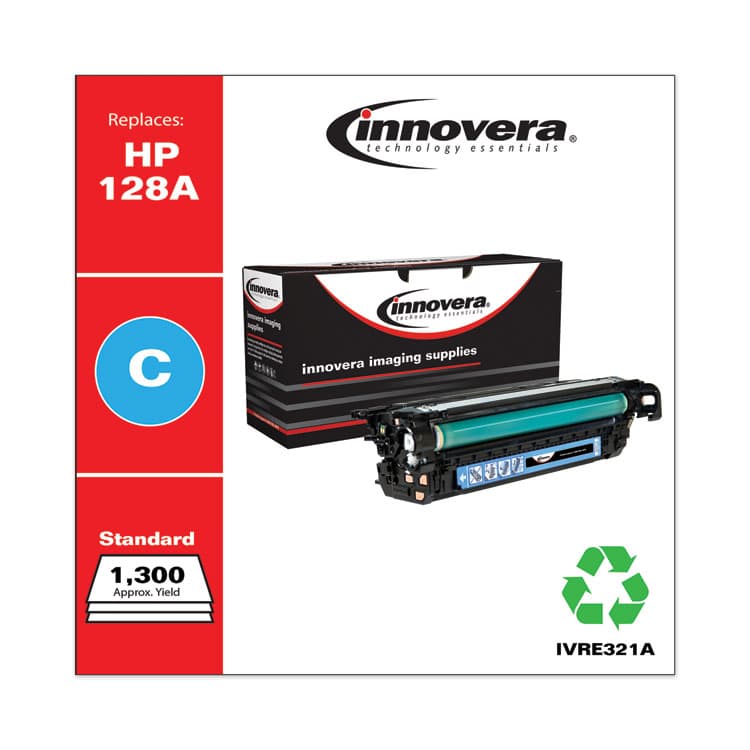 INNOVERA Remanufactured Cyan Toner, Replacement for 128A (CE321A), 1,300 Page-Yield (IVRE321A) thumbnail 2