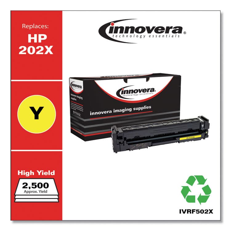 INNOVERA Remanufactured Yellow High-Yield Toner, Replacement for 202X (CF502X), 2,500 Page-Yield (IVRF502X) thumbnail 2