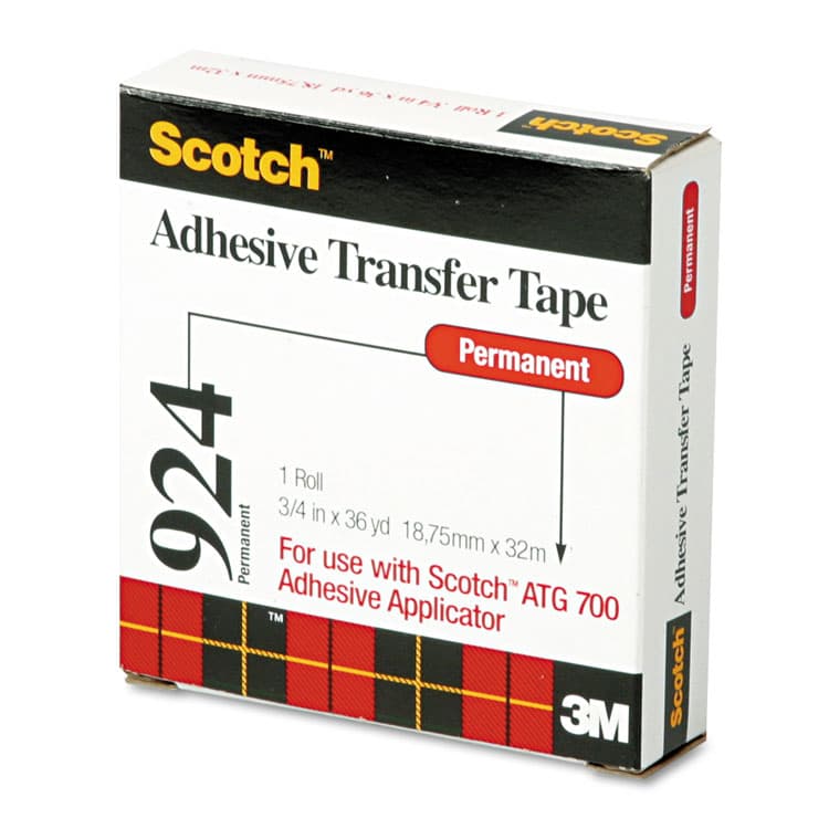 3M/COMMERCIAL TAPE DIV. ATG Adhesive Transfer Tape Roll, Permanent, Holds Up to 0.5 lb, 0.75" x 36 yd, Clear (MMM92434)