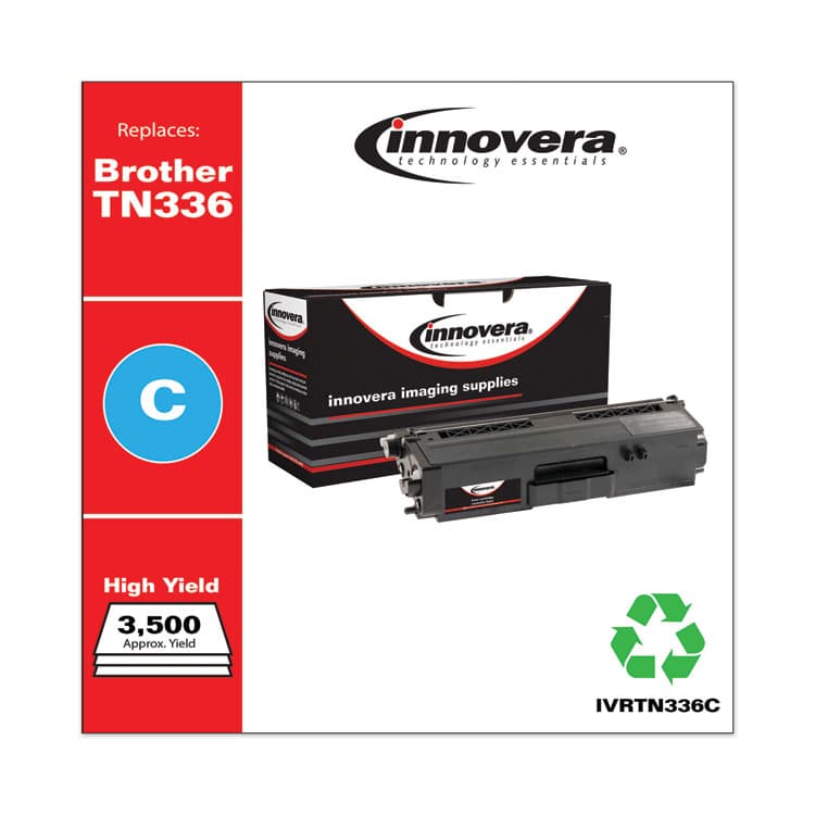 INNOVERA Remanufactured Cyan High-Yield Toner, Replacement for TN336C, 3,500 Page-Yield (IVRTN336C) thumbnail 2