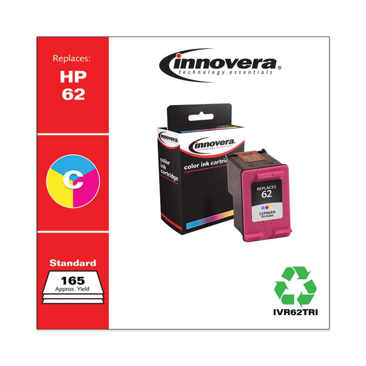 INNOVERA Remanufactured Tri-Color Ink, Replacement for 62 (C2P06AN), 165 Page-Yield (IVR62TRI) thumbnail 2