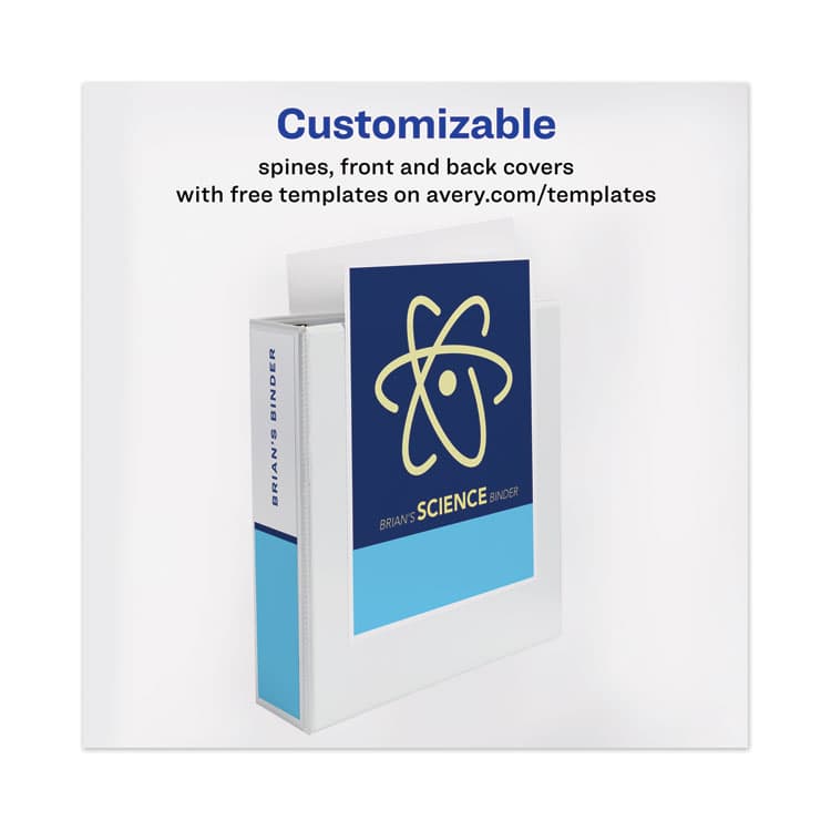 AVERY PRODUCTS CORPORATION TouchGuard Protection Heavy-Duty View Binders with Slant Rings, 3 Rings, 3" Capacity, 11 x 8.5, White (AVE17144) thumbnail 3