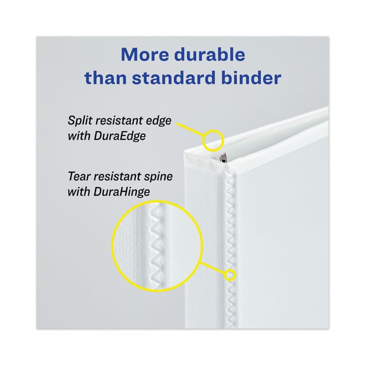 AVERY PRODUCTS CORPORATION Heavy-Duty View Binders, 3 Rings, 1.5" Capacity, 11 x 17, White (AVE72125) thumbnail 3