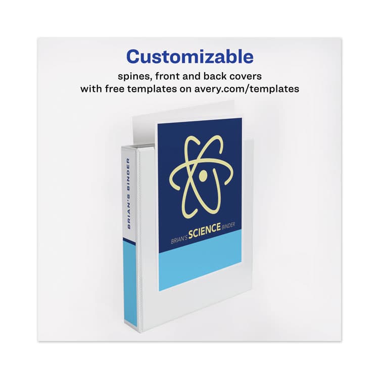 AVERY PRODUCTS CORPORATION TouchGuard Protection Heavy-Duty View Binders with Slant Rings, 3 Rings, 1.5" Capacity, 11 x 8.5, White (AVE17142) thumbnail 3