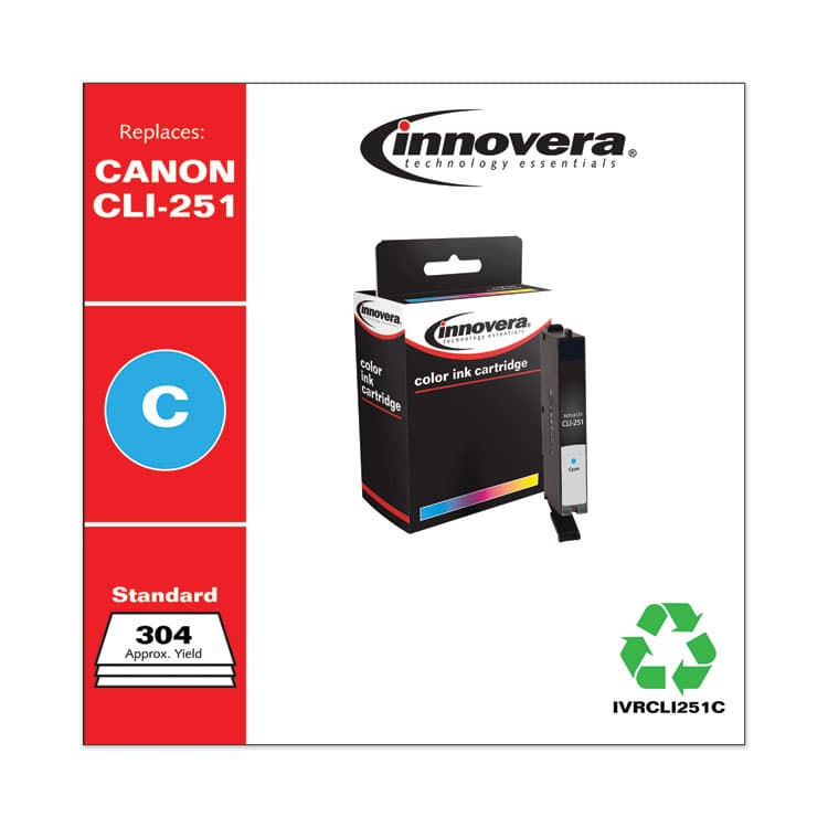 INNOVERA Remanufactured Cyan Ink, Replacement for CLI-251 (6514B001), 304 Page-Yield (IVRCLI251C) thumbnail 2