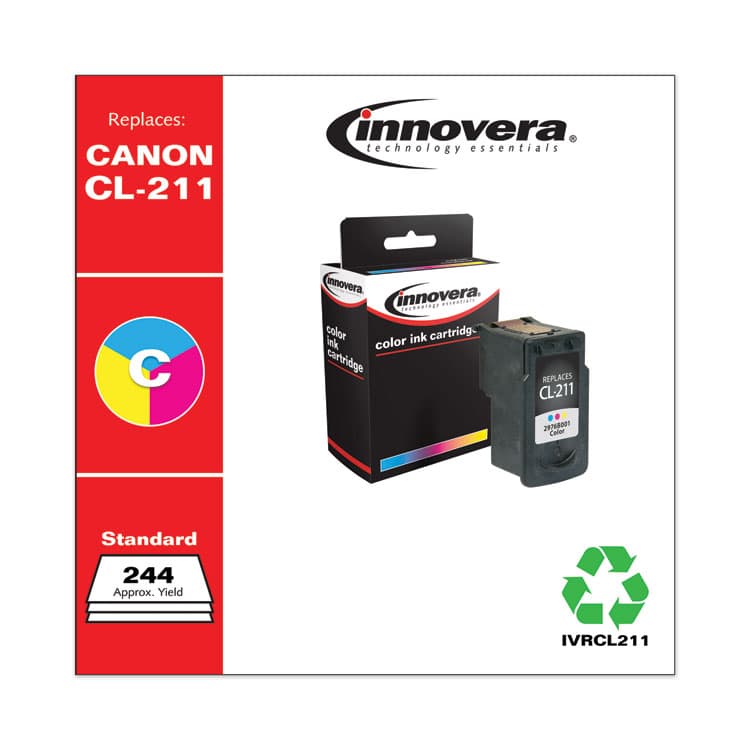 INNOVERA Remanufactured Tri-Color Ink, Replacement for CL-211 (2976B001), 244 Page-Yield (IVRCL211) thumbnail 2