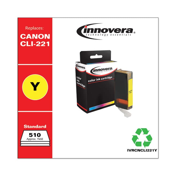INNOVERA Remanufactured Yellow Ink, Replacement for CLI-221Y (2949B001), 510 Page-Yield (IVRCNCLI221Y) thumbnail 2
