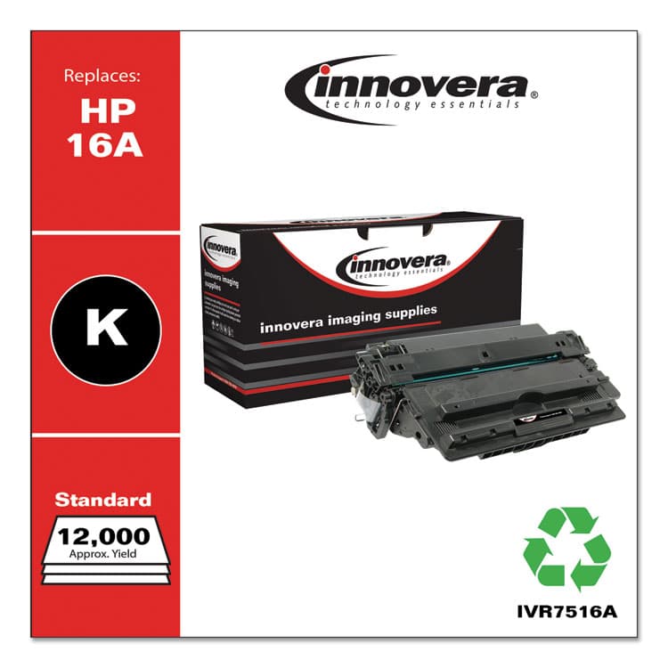 INNOVERA Remanufactured Black Toner, Replacement for 16A (Q7516A), 12,000 Page-Yield (IVR7516A) thumbnail 2