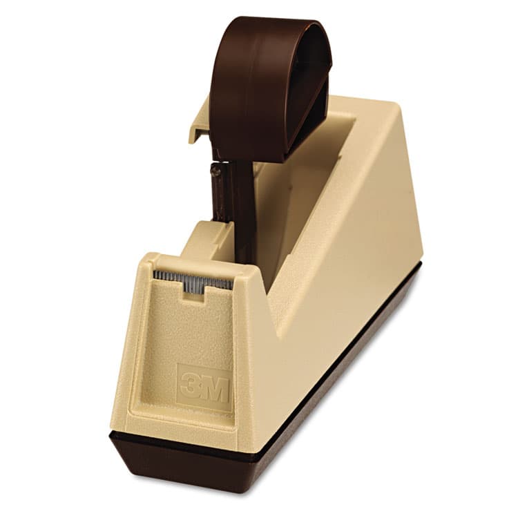 3M/COMMERCIAL TAPE DIV. Heavy-Duty Weighted Desktop Tape Dispenser, 3" Core, Plastic, Putty/Brown (MMMC25) thumbnail 3
