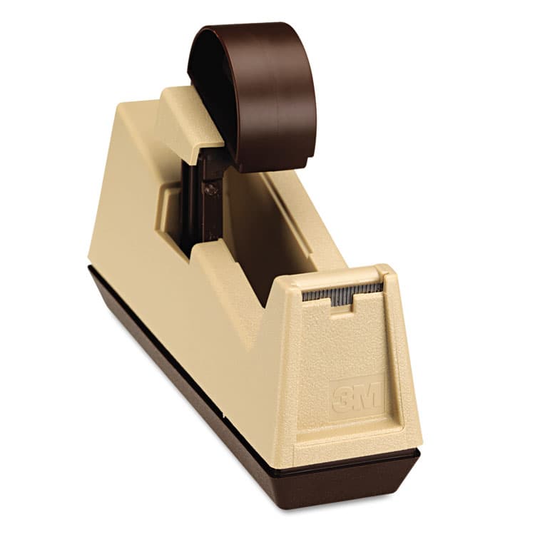 3M/COMMERCIAL TAPE DIV. Heavy-Duty Weighted Desktop Tape Dispenser, 3" Core, Plastic, Putty/Brown (MMMC25) thumbnail 4