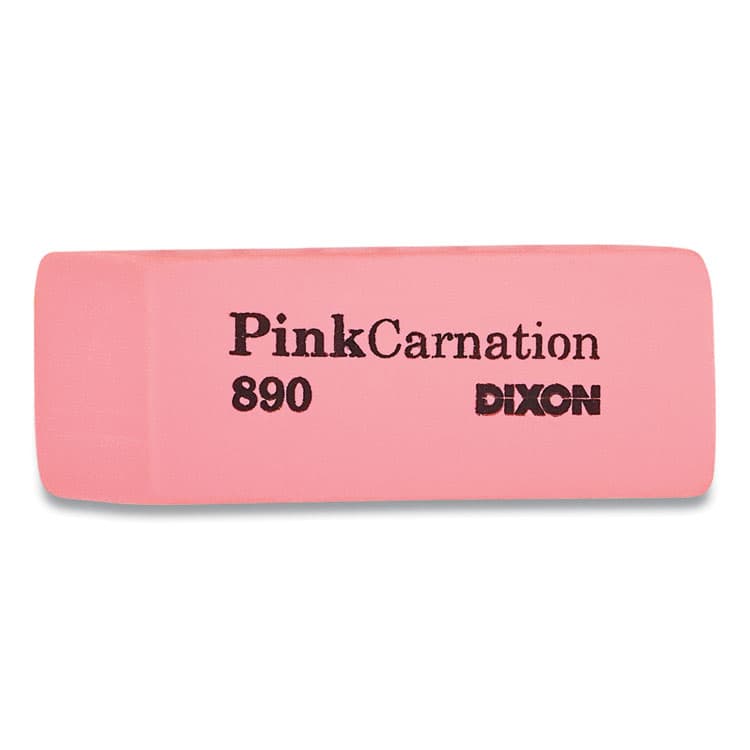 DIXON TICONDEROGA CO. Pink Carnation Erasers, For Pencil Marks, Rectangular Block, Medium, Pink, Dozen (DIX38900) thumbnail 4