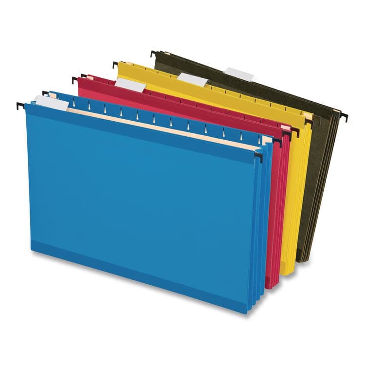 TOPS BUSINESS FORMS SureHook Hanging Pocket File, Legal Size, 1/5-Cut Tabs, Assorted Colors, 4/Pack (PFX09313)