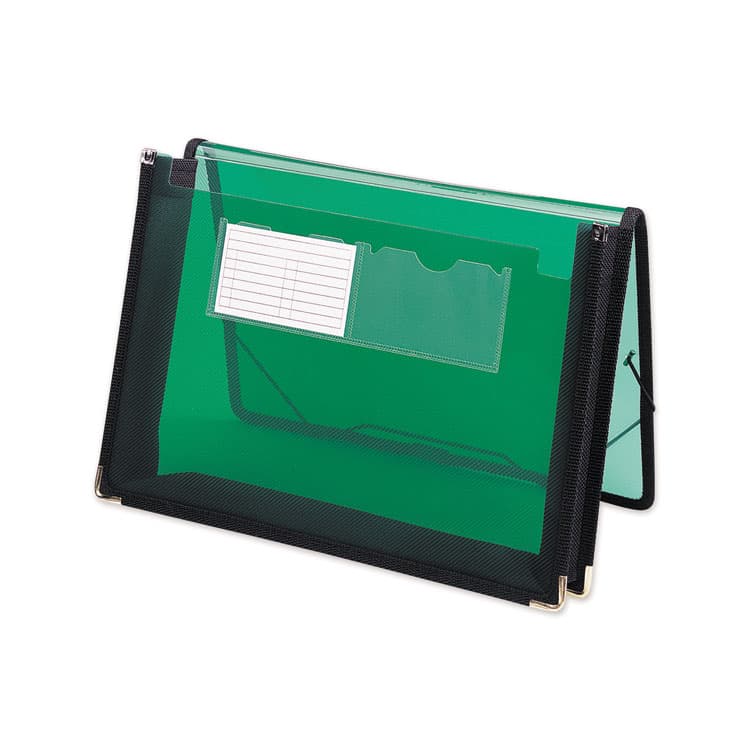 SMEAD MANUFACTURING CO. Poly Wallets, 2.25" Expansion, 1 Section, Elastic Cord Closure, Letter Size, Translucent Green (SMD71951)