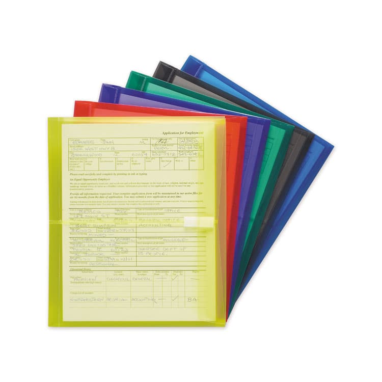 SMEAD MANUFACTURING CO. Poly Side-Load Envelopes, Fold-Over Closure, 9.75 x 11.63, Assorted Colors, 6/Pack (SMD89669) thumbnail 2